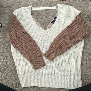 Cream Sweater - Open Back